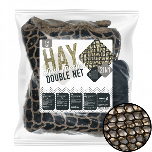 Hay Slowfeeder net 5 kg pony dubbelnet afbeelding