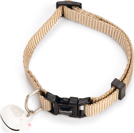 Beeztees Uni - Kattenhalsband - Nylon - Beige - 30x1x0,2 cm