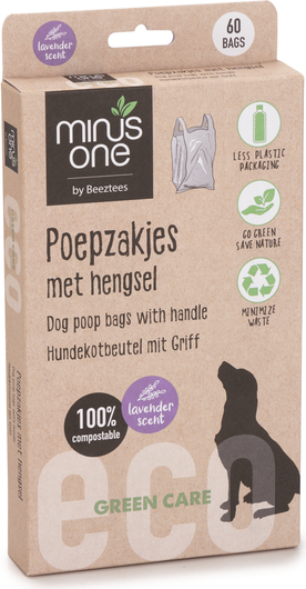 Beeztees Minus One Poepzakjes - Hond - Lavendel - 60 ST