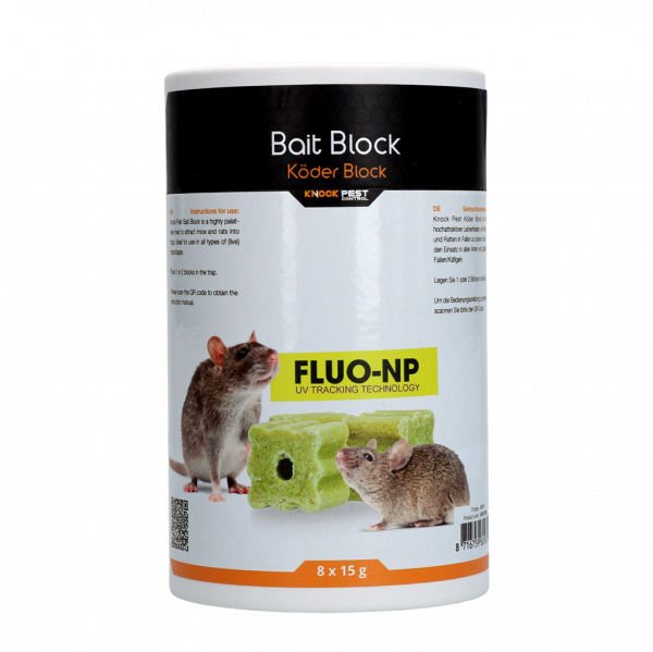 Knock Off Lokmiddel Blok voor muis&rat Fluo-NP (8x15g)