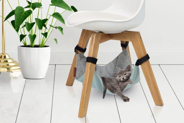 Beeztees Loungy - Kattenhangmat - Voor stoel - Grijs - 40x40 cm