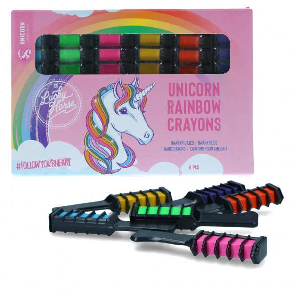 Lucky Horse Unicorn regenboog kleurkrijt afbeelding