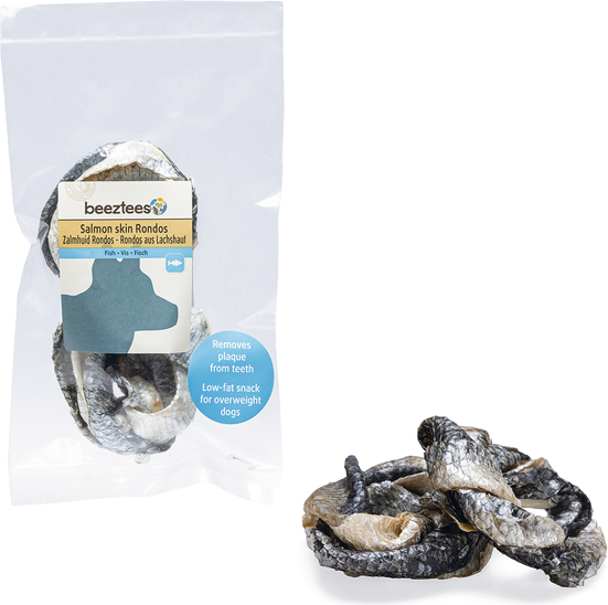 Beeztees Zalmhuid Rondos - Hondensnack - 2 St. - 50 gr