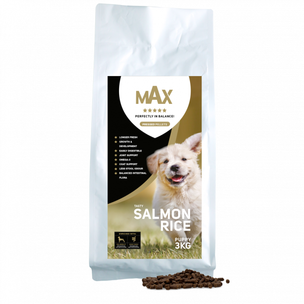 Max Puppy zalm"rijst geperst