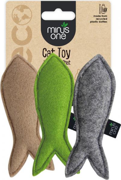 Minus One Felt Cat Toys - 3 Pack Fish afbeelding