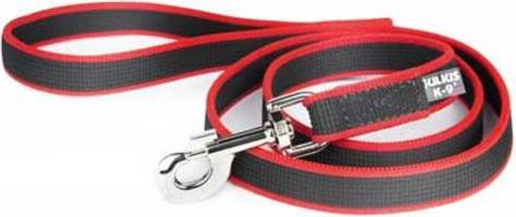 Julius-K9 Jogging Leash - ZwartRood - Met handvat